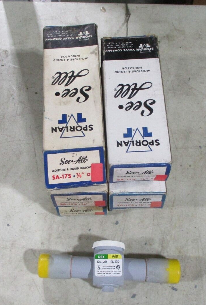 LOT OF 6 NEW Sporlan Solder Moisture/Liquid Indicator 7/8" ODF SA-17S