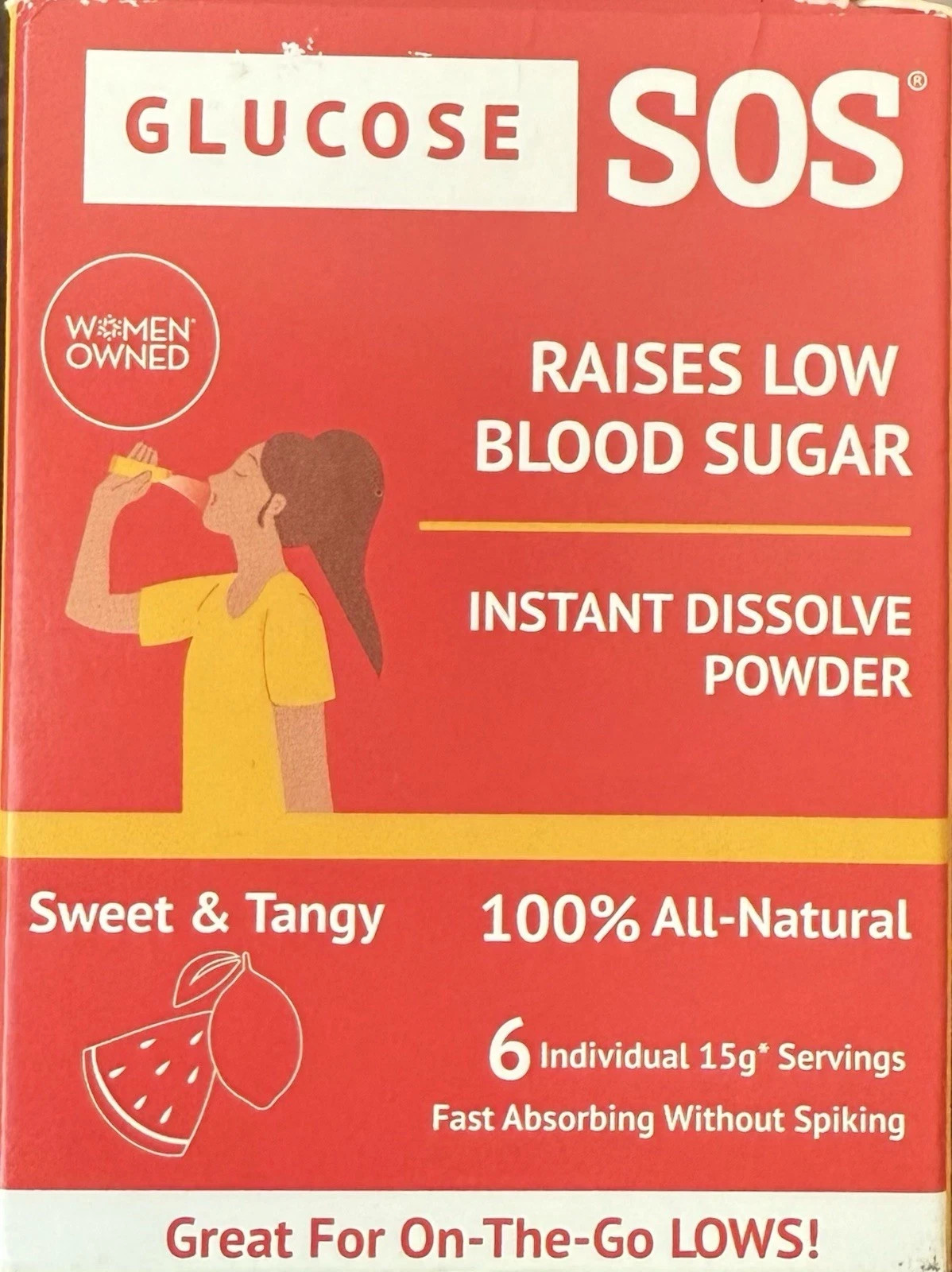 ##Advocate GLUCOSE SOS Instant Dissolve Powder 6 packets  KIWI STRAWBERRY