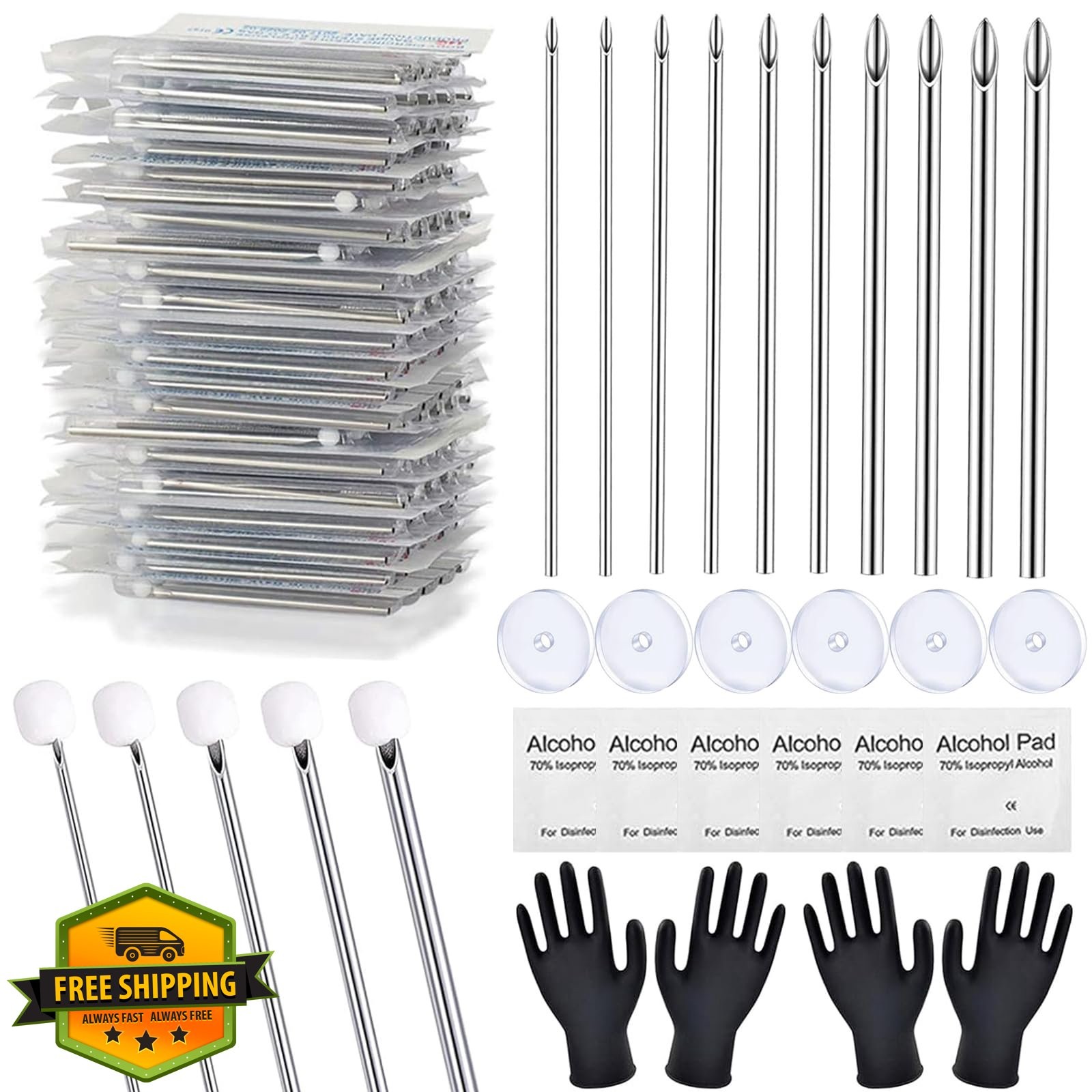 judero 12G-66pcs Body Piercing Kit
