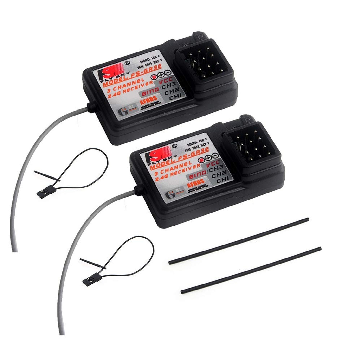 2Pcs Flysky FS-GR3E Receiver, Long Range 2.4G 3CH Receiver for FS-GT2 FS-GT2B...