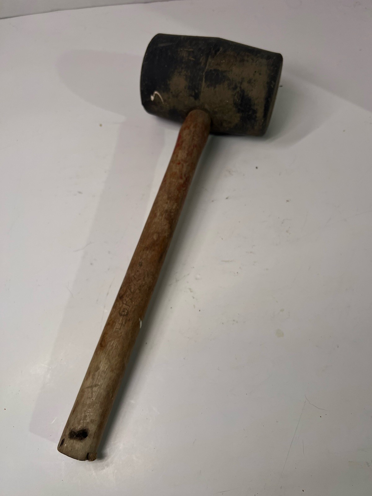Vintage Wooden Handle Rubber Mallet Hammer 14”