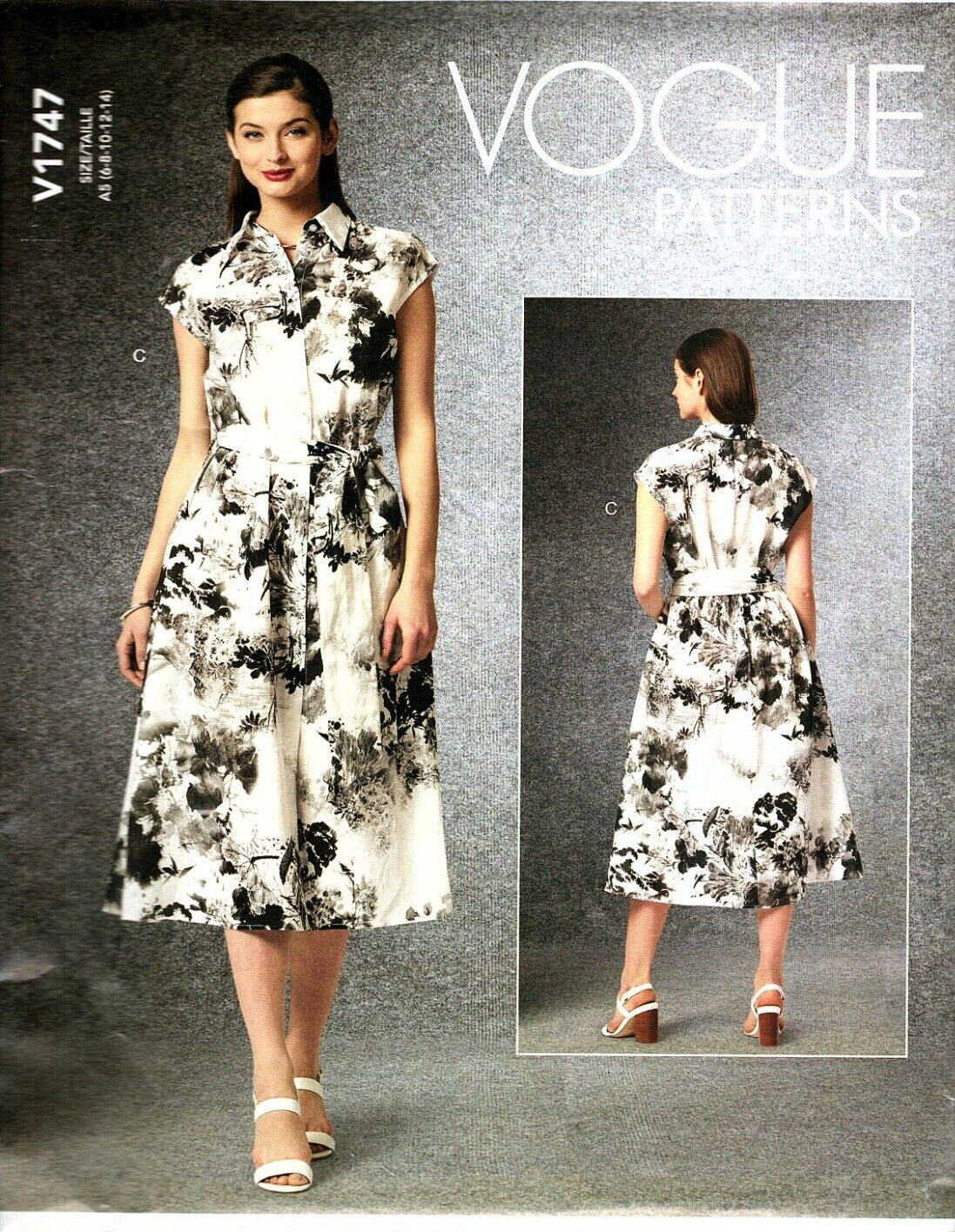 Vogue V1747 Misses 14 to 22 Fitted and Flared Dress Uncut Sewing Pattern
