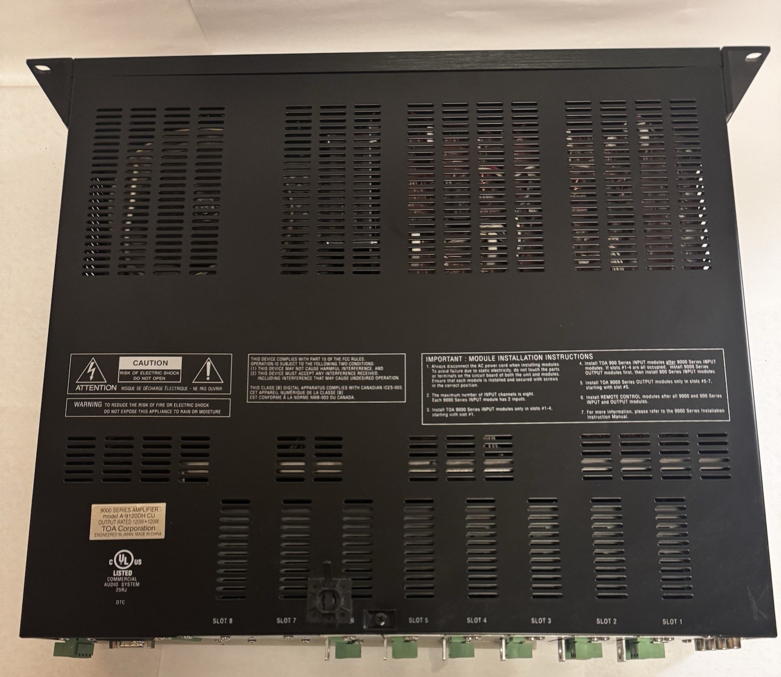 TOA 9000 Series Amplifier Model A-9120DH CU