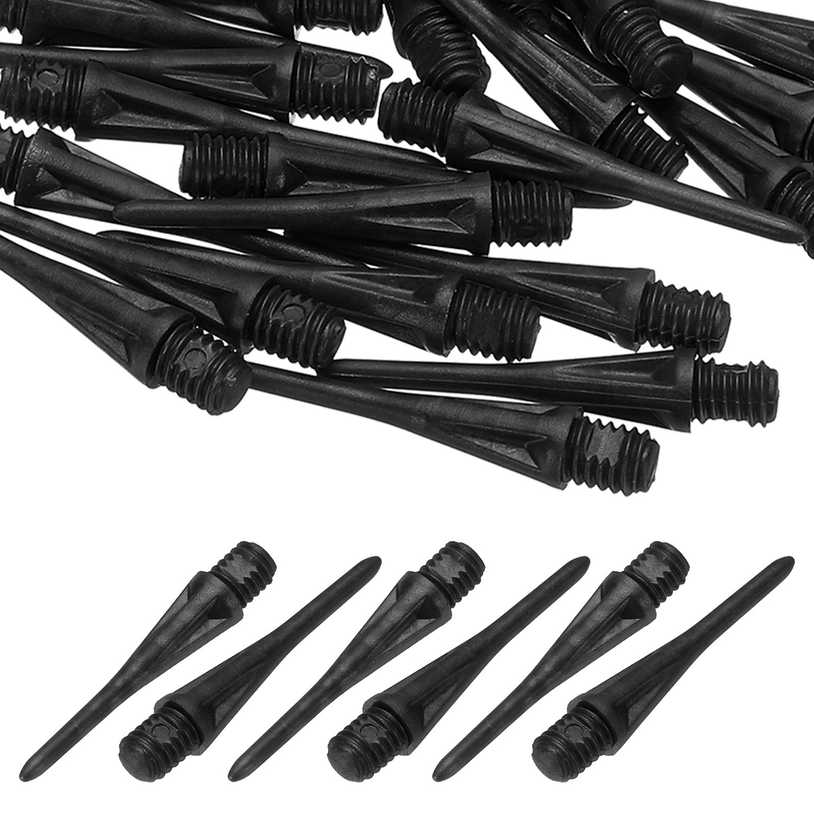 Plastic Dart Tips, 2BA Thread Soft Tip Dart Accessories 60 Pack & Black