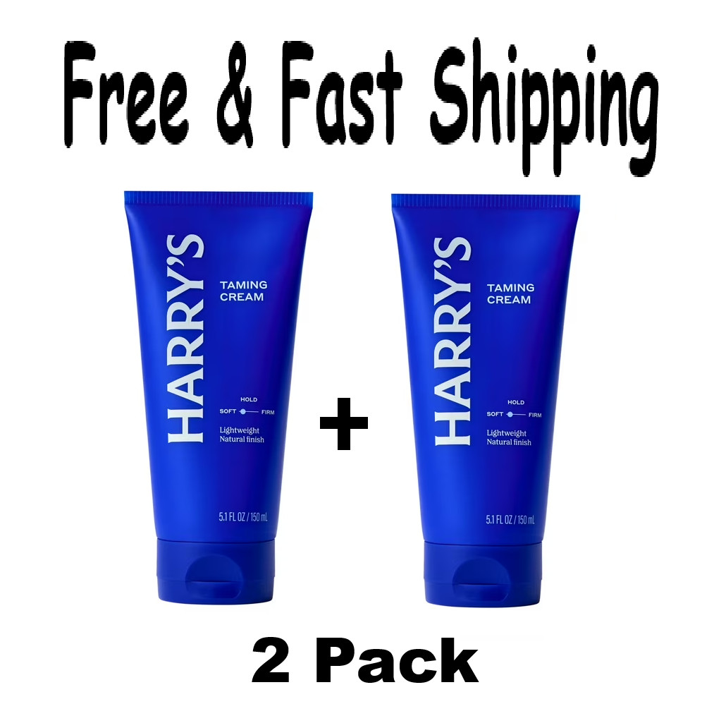 (2 pack) Harry's Men's Taming Hair Cream, Soft Hold with Natural Finish