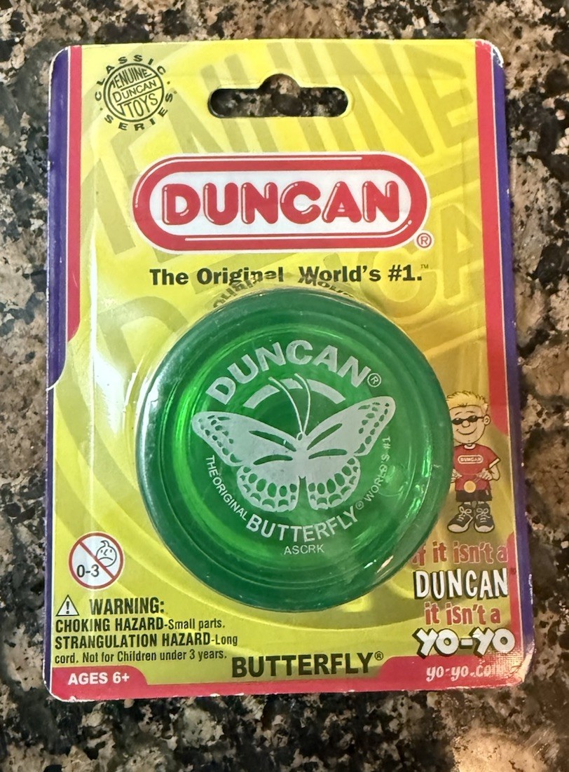 DUNCAN BUTTERFLY YO-YO - THE ORIGINAL WORLDS #1 YOYO - (GREEN) - BRAND NEW!