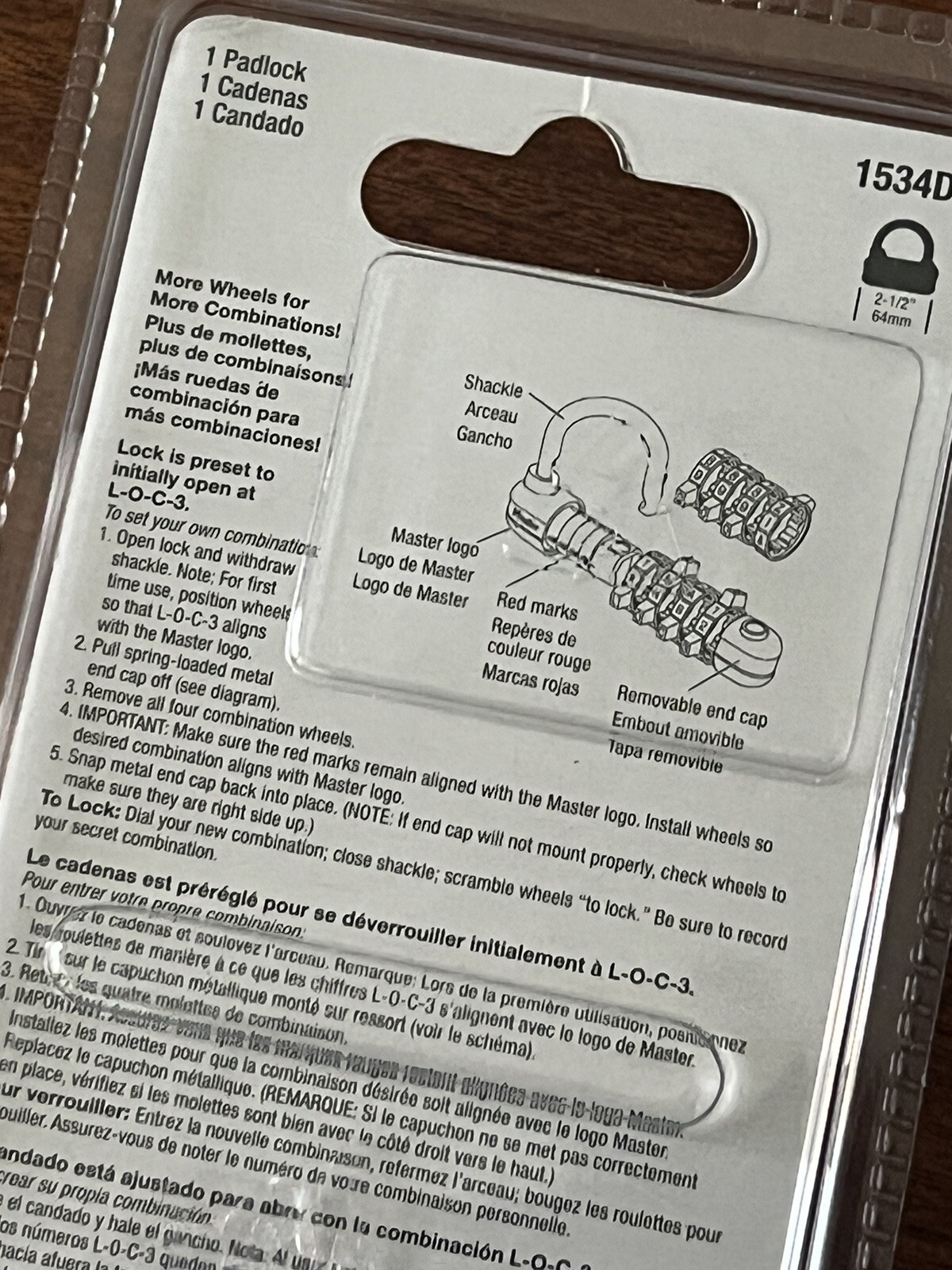 Master Lock Password Plus Letters And Numbers 1534D- RED