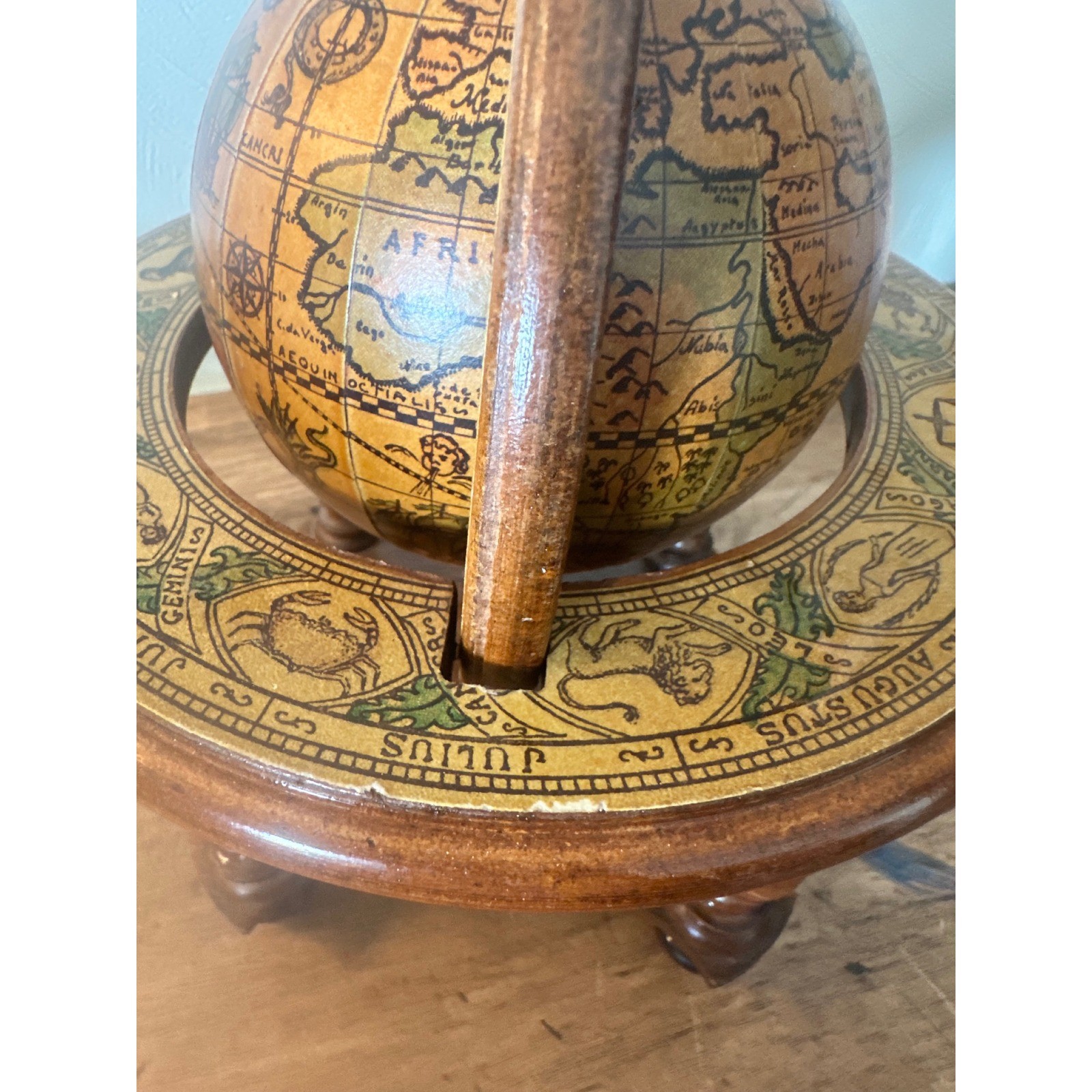 Vintage Old World desk Globe/ zodiac