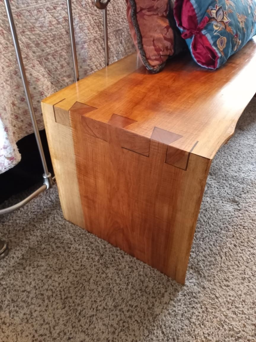 Handcrafted Large Pecan Wood Bench, Dining, Coffee Table, Bedroom, Entry