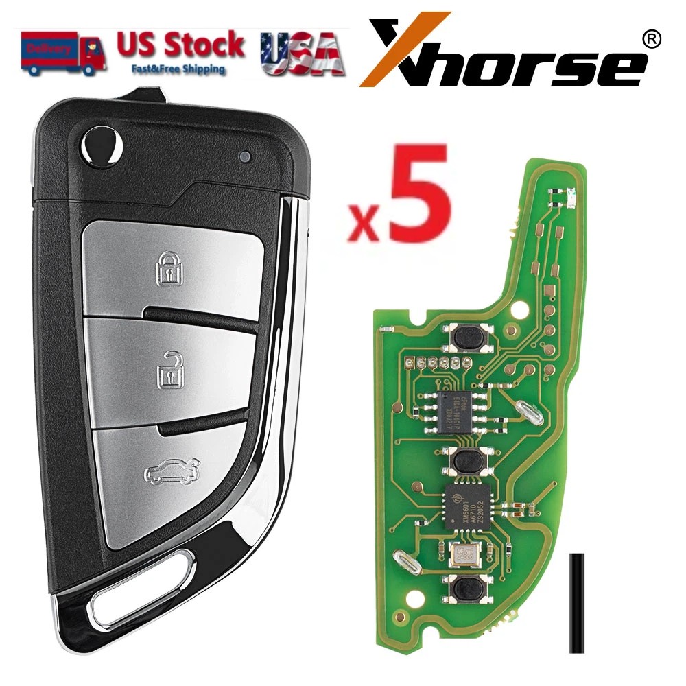5PCS Xhorse XKKF21EN Universal Remote Key 3 Button For VVDI Key Tool / VVDI2 US