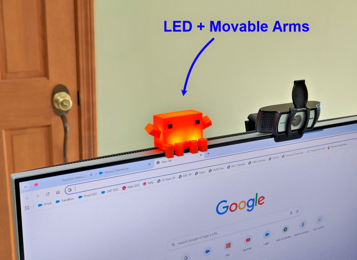 LED Claw'd mascot from Claude.ai by Anthropic - USB powered monitor buddy