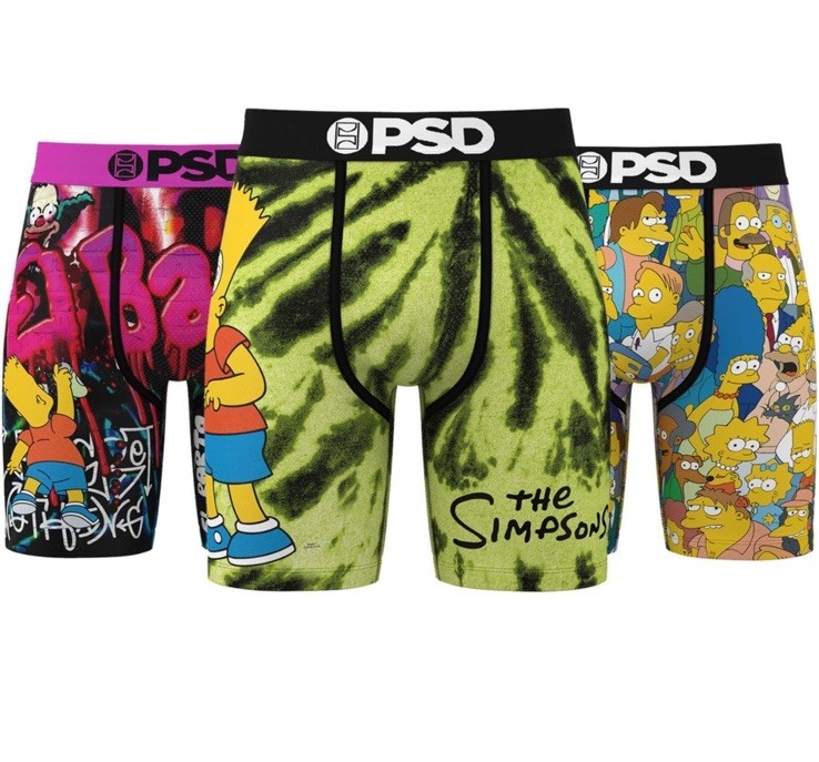 PSD SIMPSONS 3 Pack Multicolor Boxer Briefs Mens