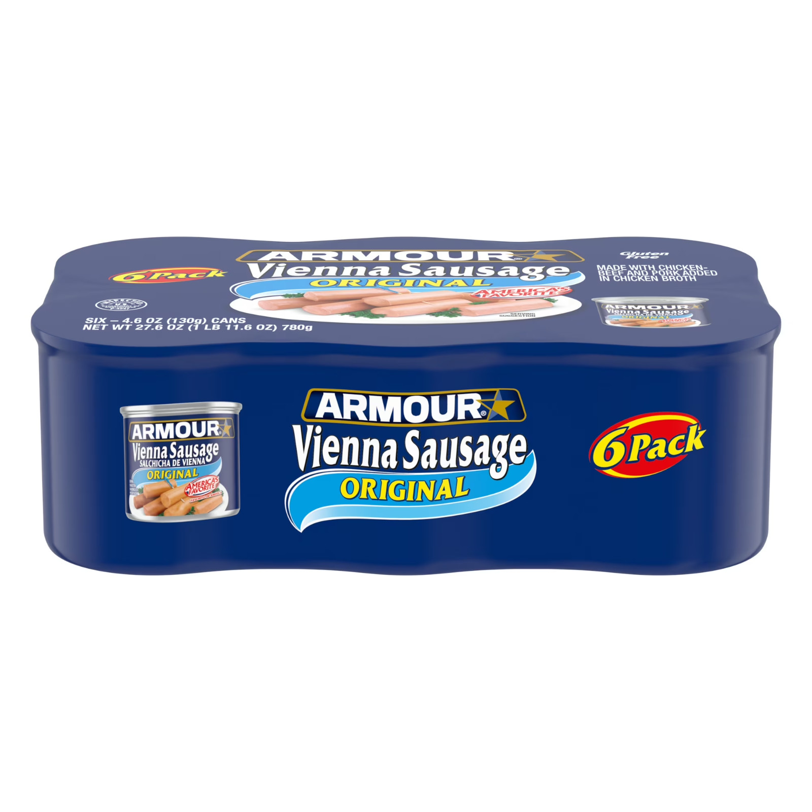 Armour Star Vienna Sausage, Original Flavor, Canned 4.6 Ounce (Pack of 6)