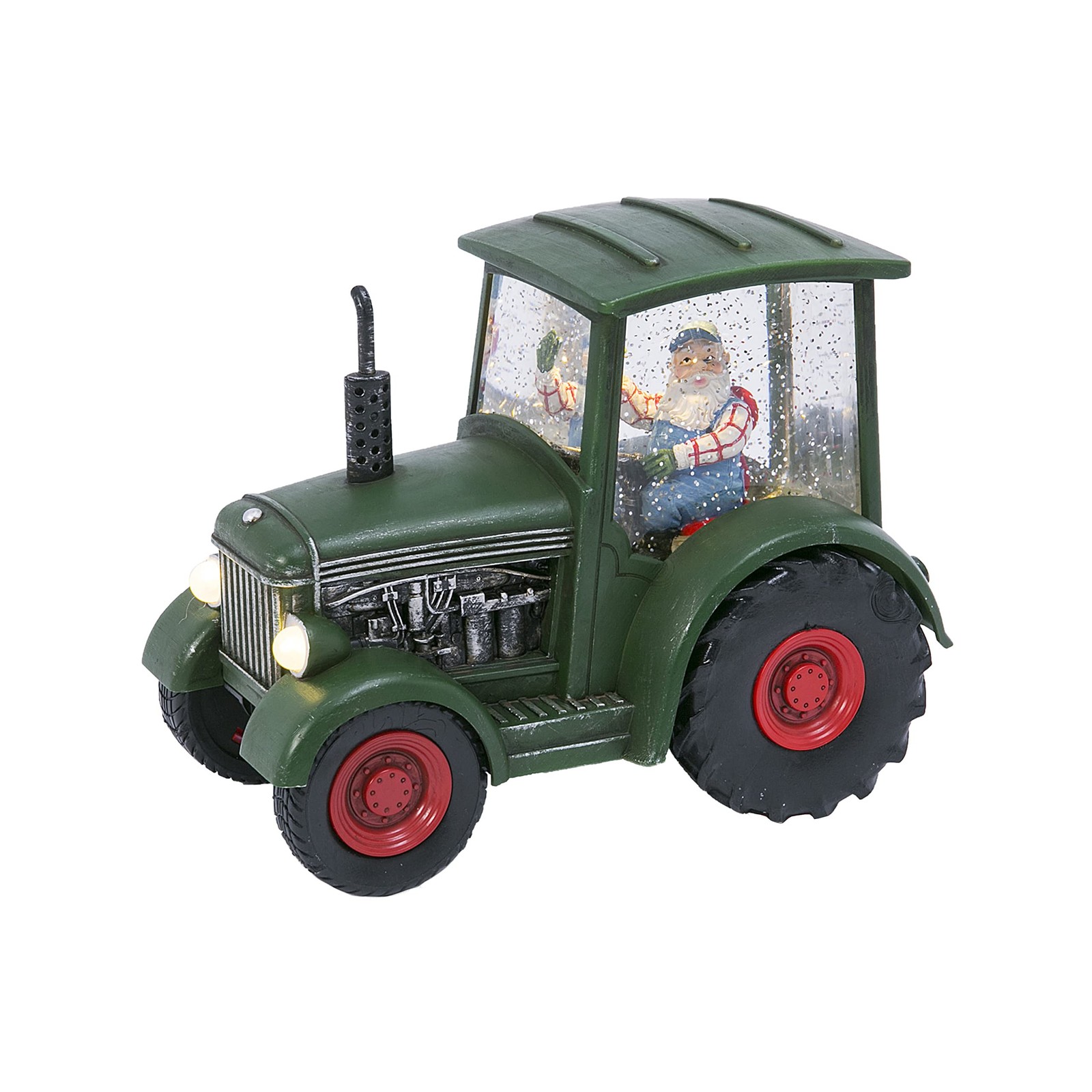 8.75-Inch Long Battery-Operated Spinning Water Globe Tractor with Santa, and ...