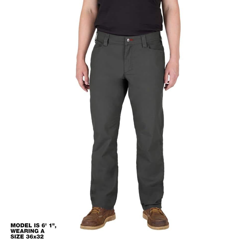 Milwaukee Men's 34 in. x 30 in. Gray Cotton/Polyester Work Pants with 7 Pockets