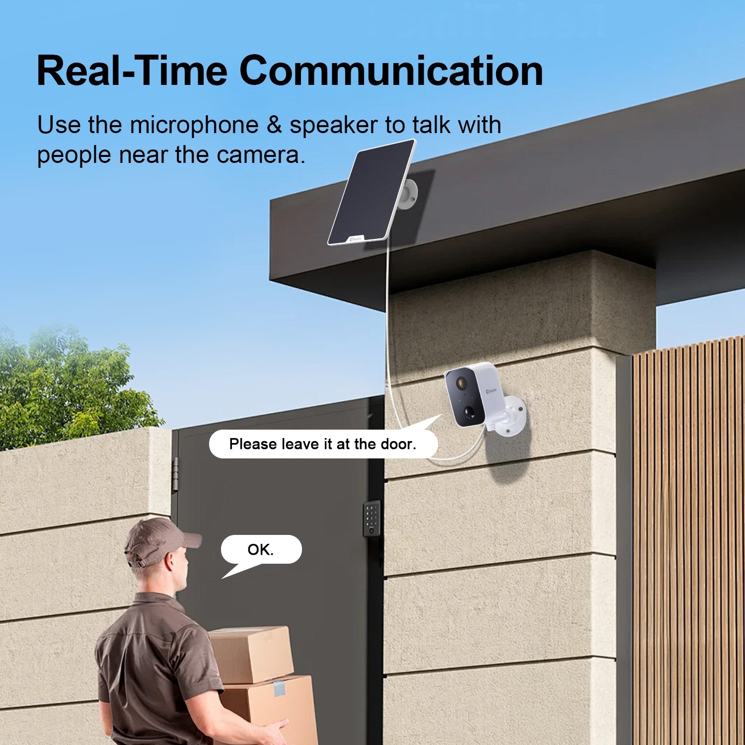 solar battery powered Security Cameras Wireless Outdoor with 32GB Micro SD