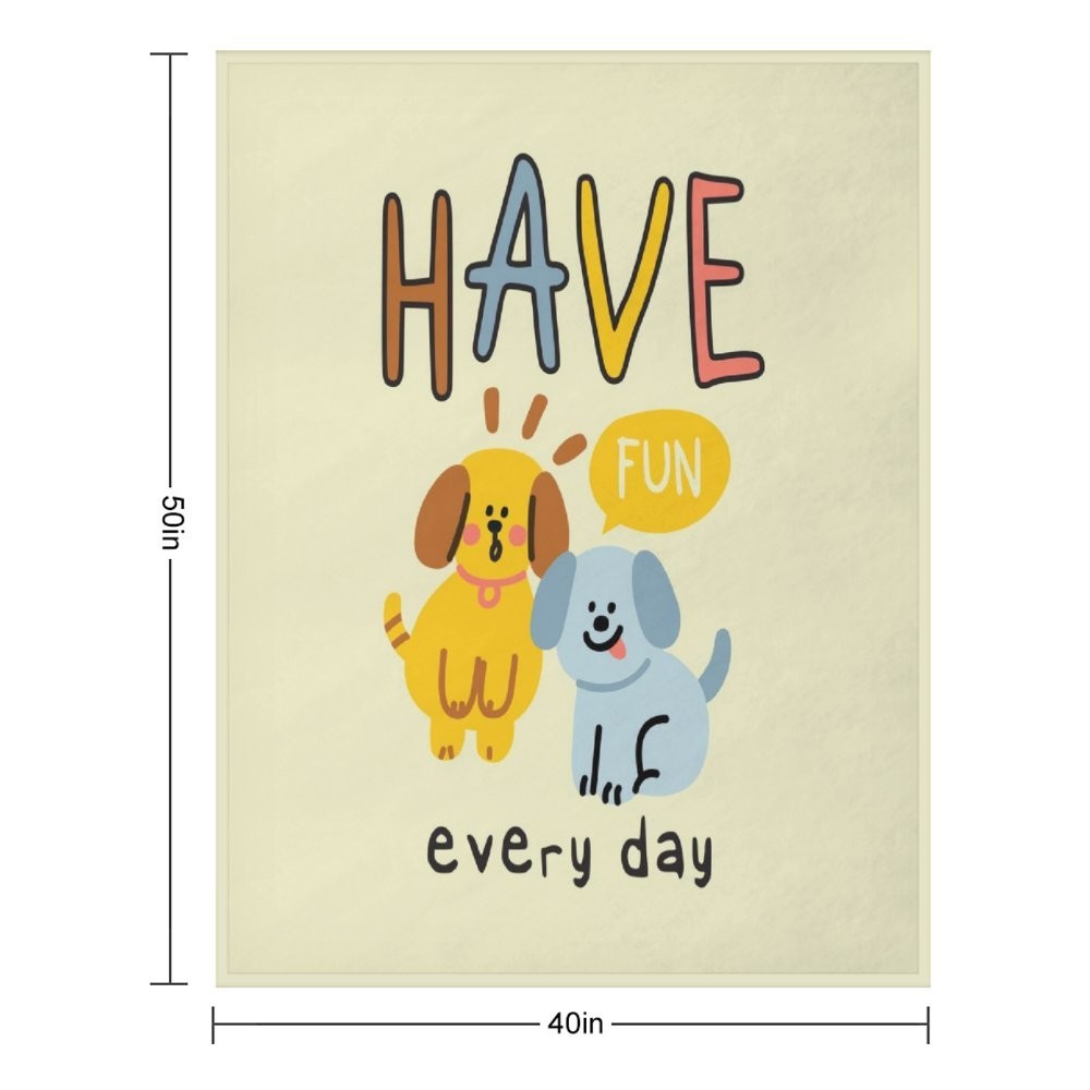 40 x 50 INCHES Illustrations Graphics Front Print Flannel Throw Blanket 6364-41