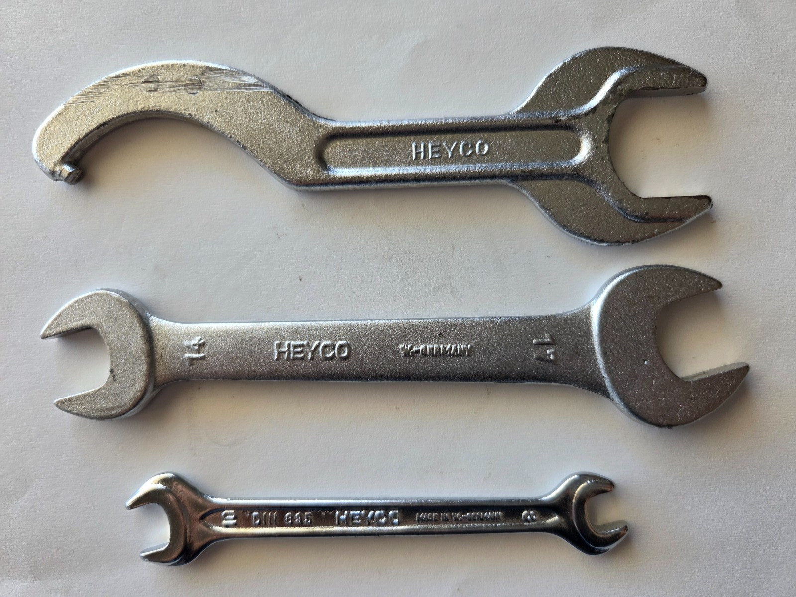 Vintage Heyco  14mm - 17mm / 10mm-8mm Open Ended Wrench Spanner Combination Lot