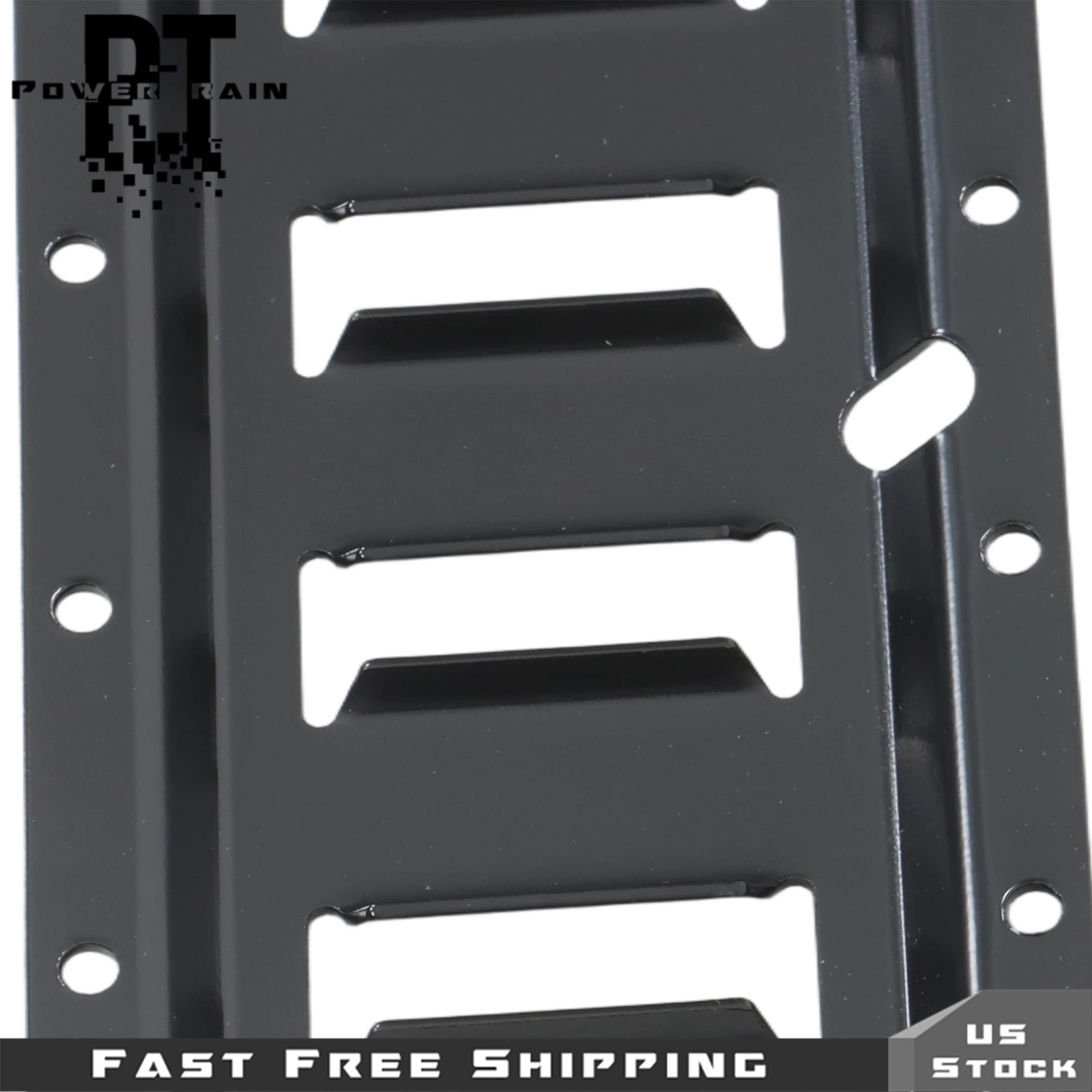 8 Pack 4' E Track Tie Down Rail Black For Garages Vans Powder-Coat
