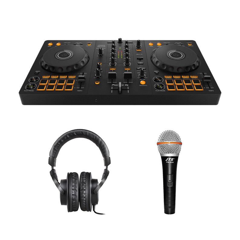 Pioneer DJ DDJ-FLX4 DJ Controller + Icon Pro HP200 Headphones + JTS TM-929 Mic