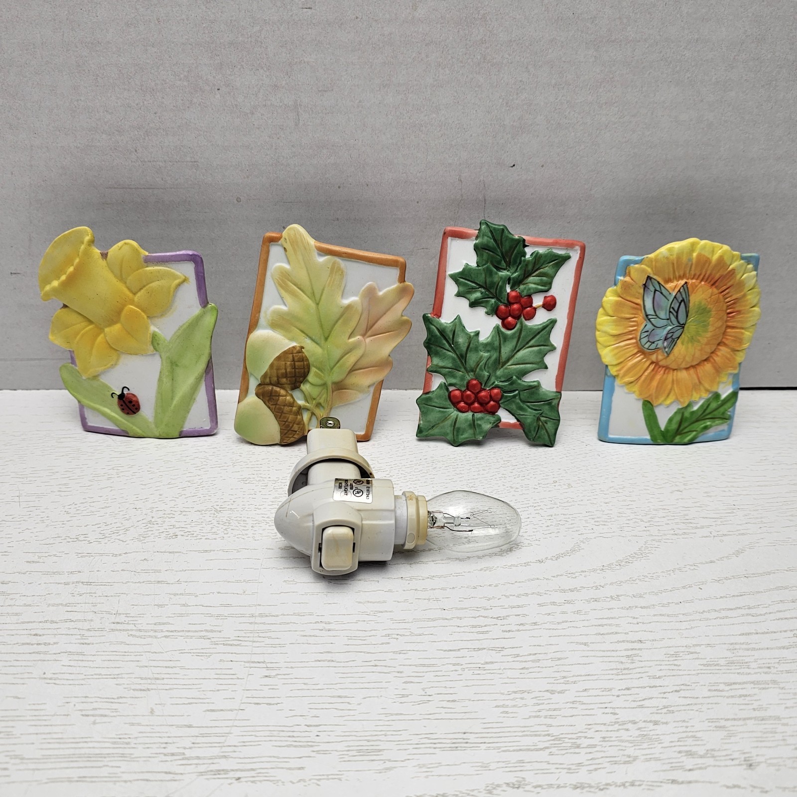 Avon Nightlight All 4 Seasons Porcelain Covers Spring Winter Summer Fall Autumn
