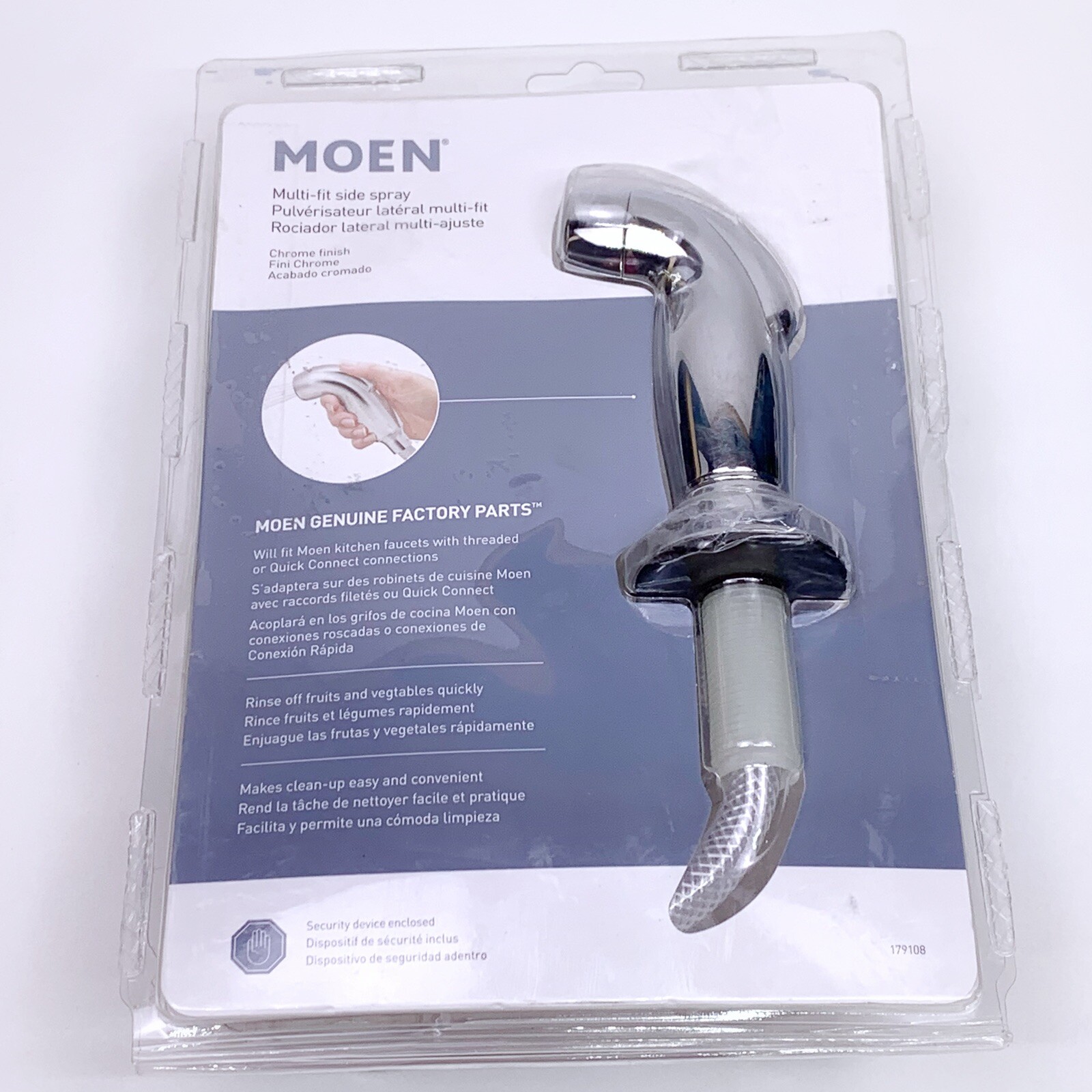MOEN Kitchen Faucet Multi-Fit Replacement Side Spray w/ Hose - 179108 Chrome NEW