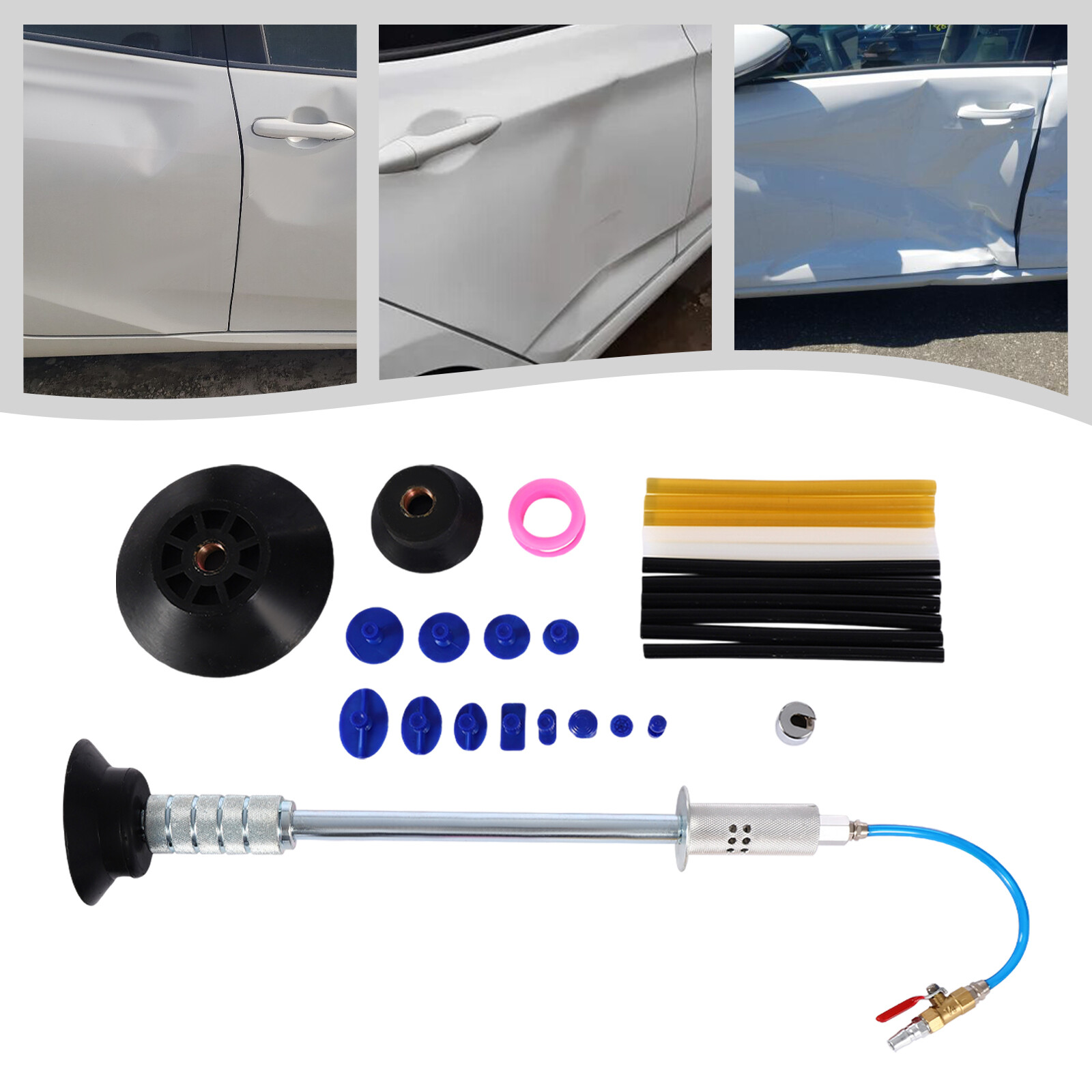 Air Pneumatic Dent Puller Car Auto Body Repair Suction Cup Slide Tool Hammer Kit