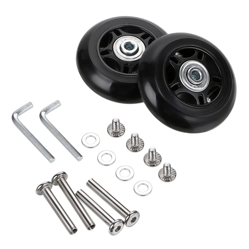 OwnMy 70mm x 24mm Single Luggage Wheels Replacements Kit, Set of 2 Mute Suitc...