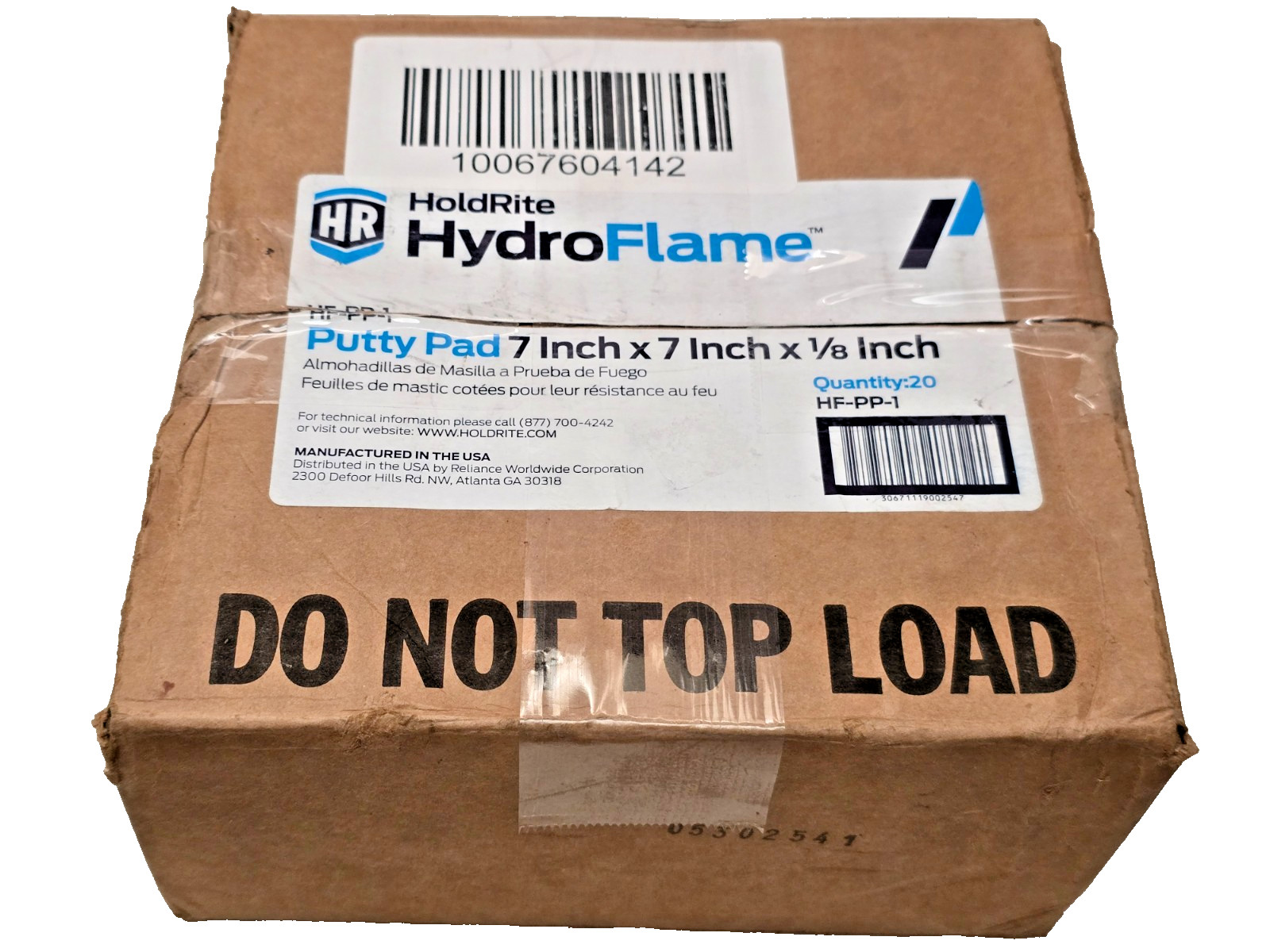 BOX of 20- NEW HydroFlame 7 x 7 Inch Firestop Putty Pads, Fire-Rated, HF-PP-1