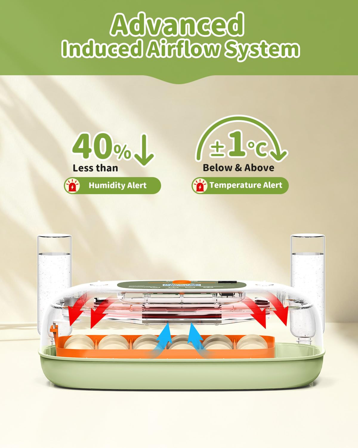 Egg Incubator for 24 Chicken Eggs with Automatic Turner, Digital Temperature Con