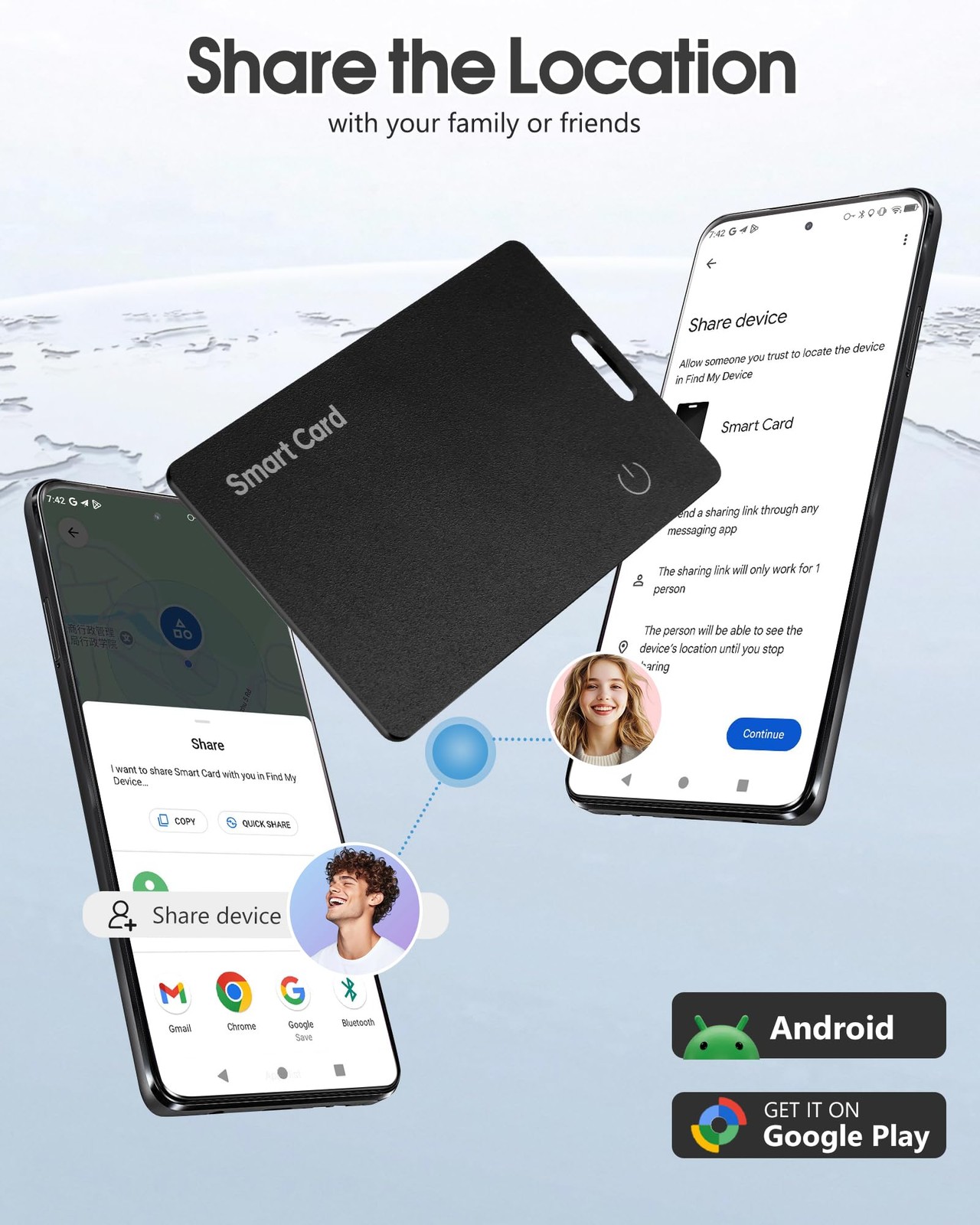 Zoilytech Wallet Tracker Card for Android,Rechargeable Air Tag Wallet Finder,...