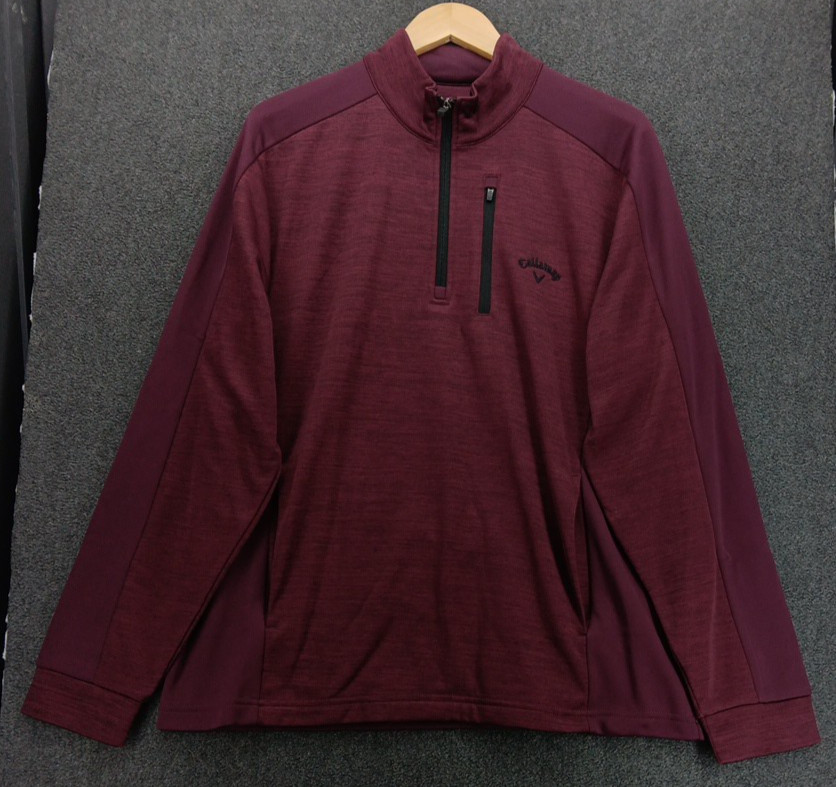 Callaway Men's 1/4 Zip Pullover Performance Mock Neck Size Medium Chest Pocket