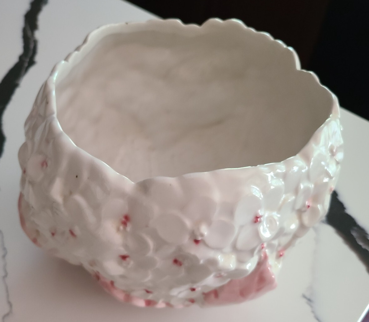 Vintage 1970 SAFARIL Made in Portugal HYDRANGEA Porcelain Bowl-Planter PAT PEND