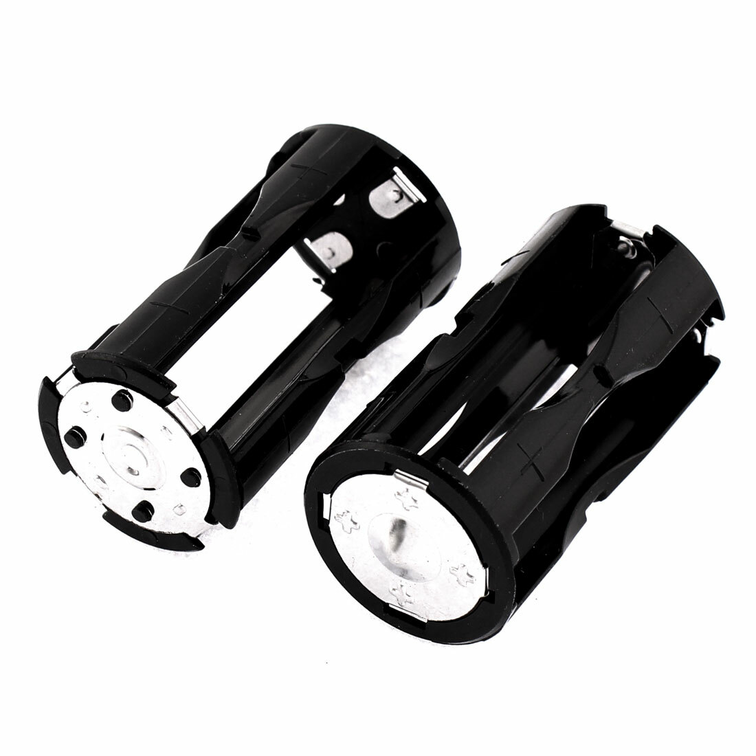 2Pcs Round Battery Holder Container Case for 4 x AAA Batteries