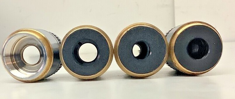 (4) Microscope Objective Lens 4/0.1 10/0.25 40/0.65 100/1.25 oil 4x 10x 40x 100x