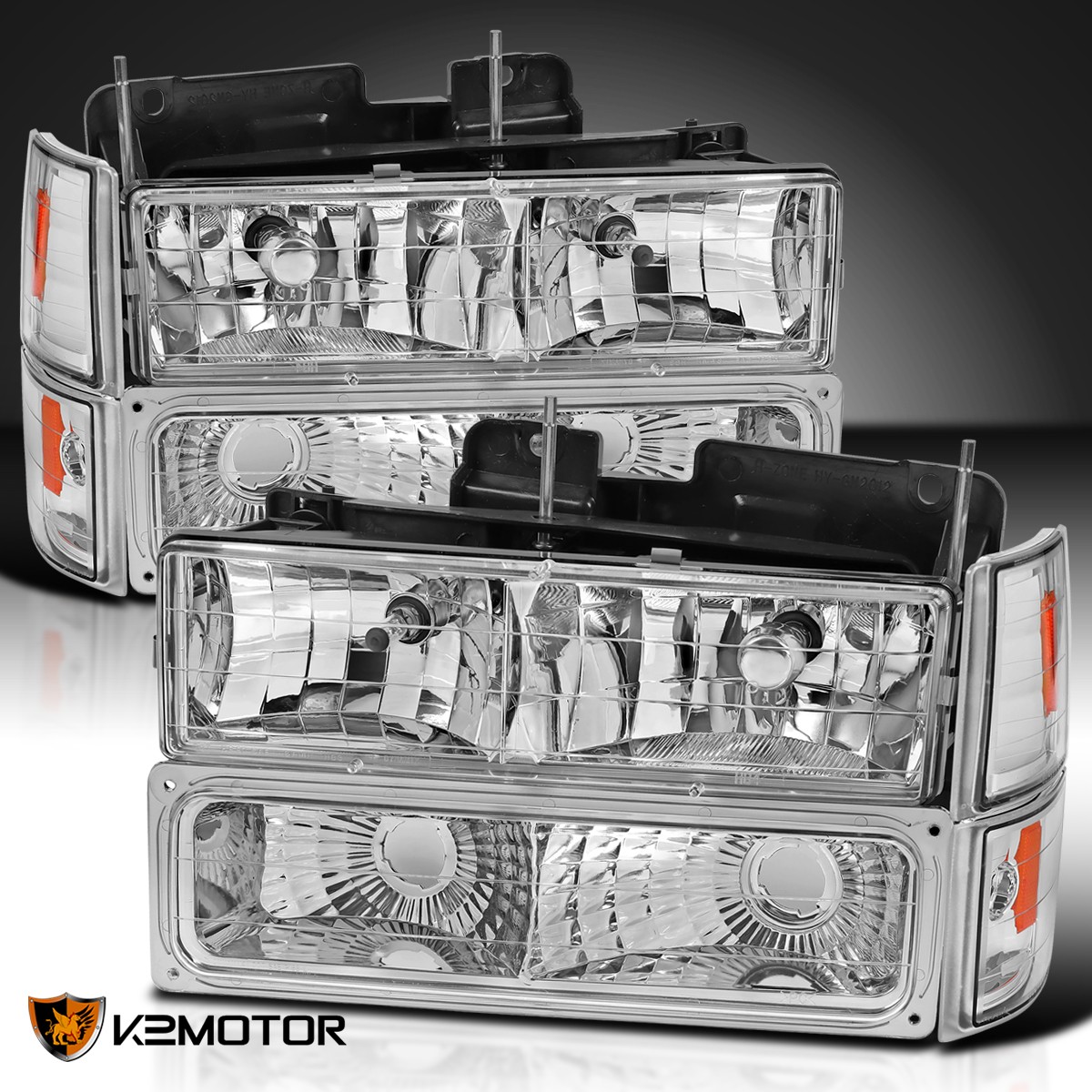 Fits 94-98 GMC C/K 1500 2500 Sierra Yukon Suburban Headlights+Bumper+Corner Lamp