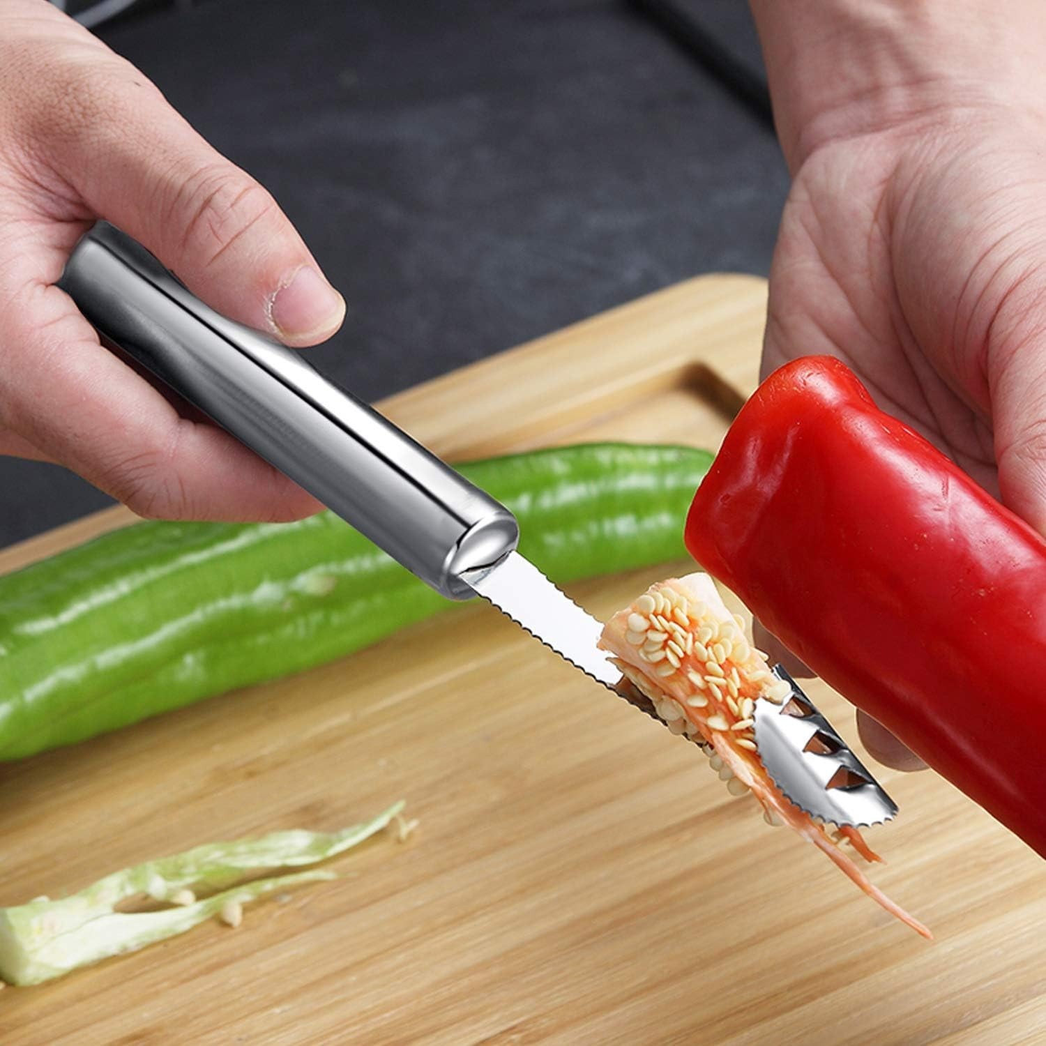 6 Pieces Corer and Pitter Fruit & Vegetable Multi-Function Stainless Corer an...