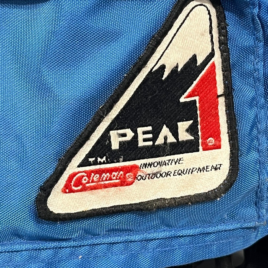 Vintage Coleman Peak 1 External Frame Hiking Backpack Blue Camping Pack Large