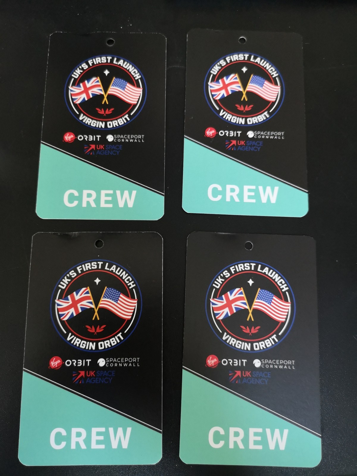 4 x Virgin Orbit, Spaceport Cornwall, UK Space Agency Crew Pass - UK Launch