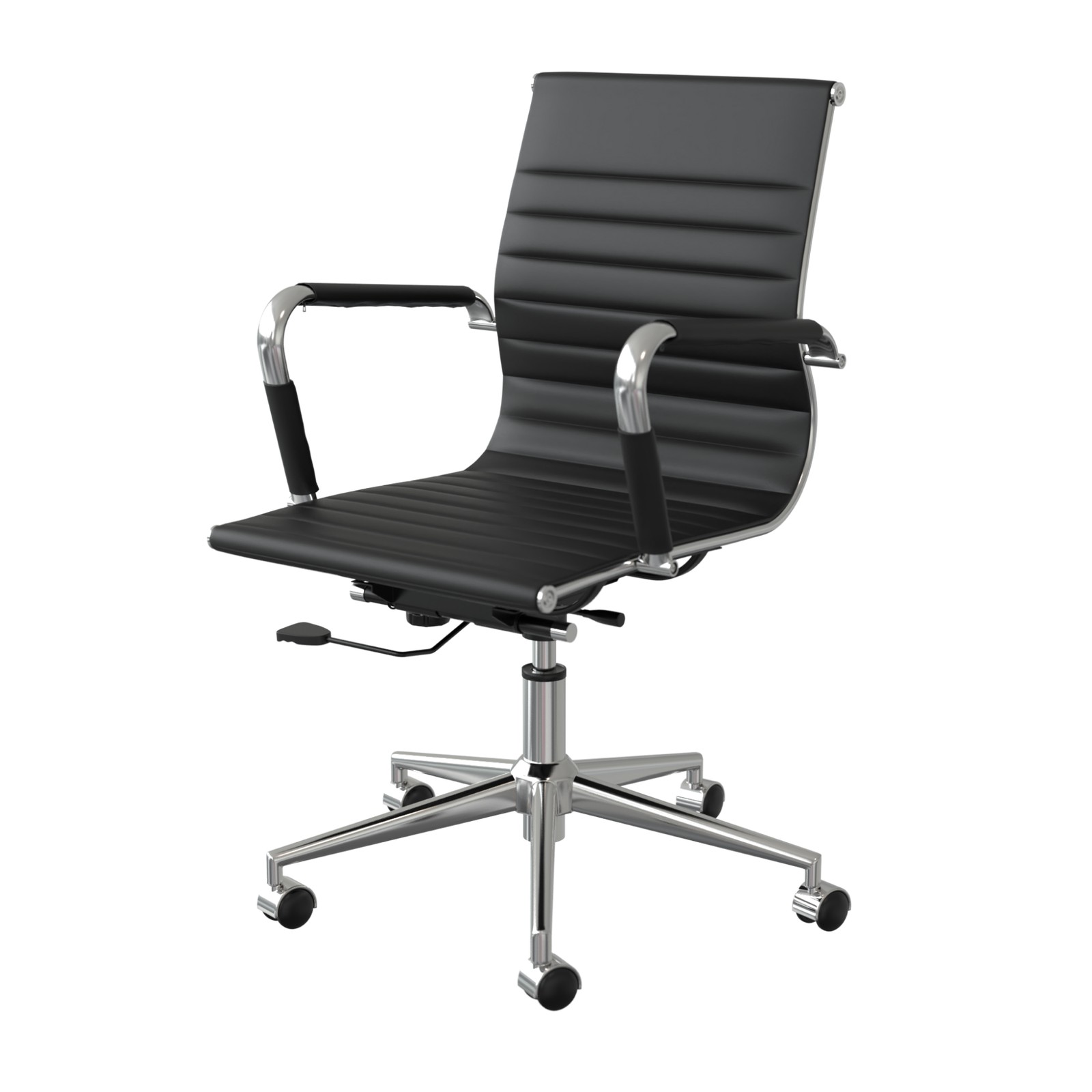 Ergonomic Mid-Back PU Leather Executive Office Chair for Conferences
