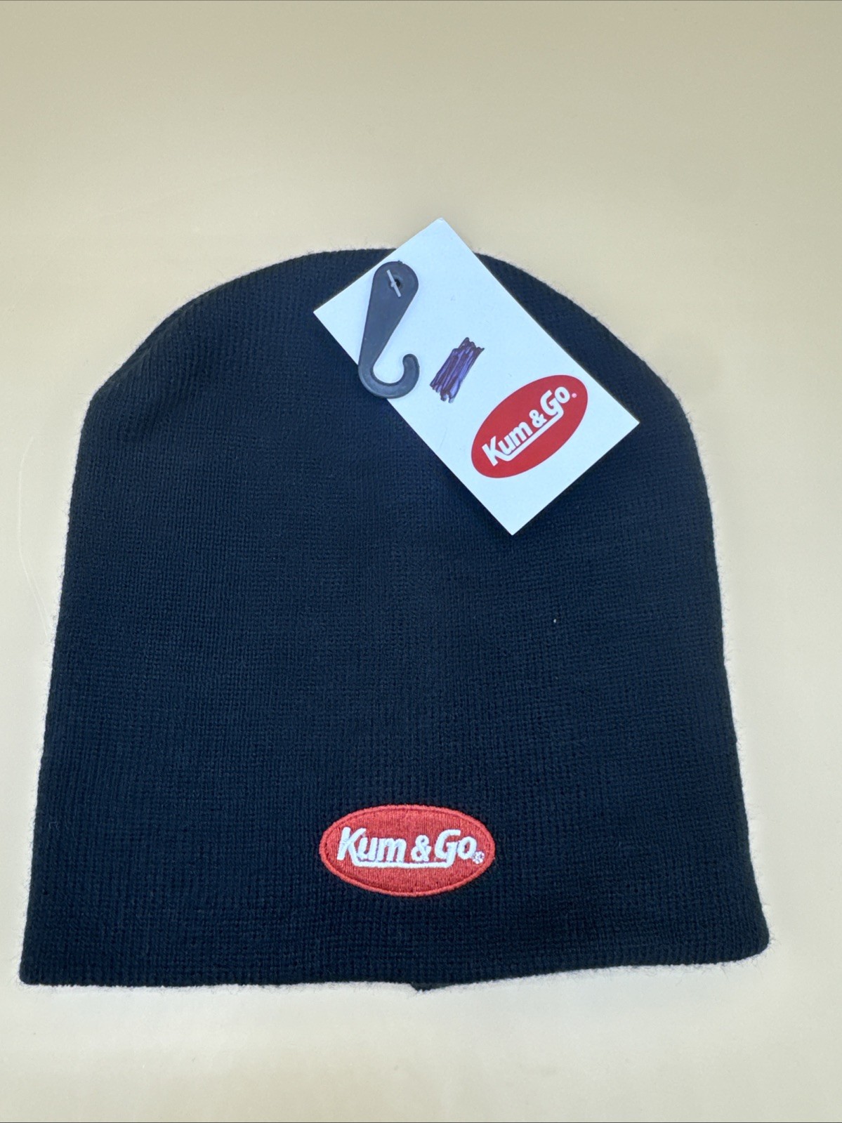 Kum & Go Adult Size Black Embroidered Winter Cold Weather Stocking Cap Beanie