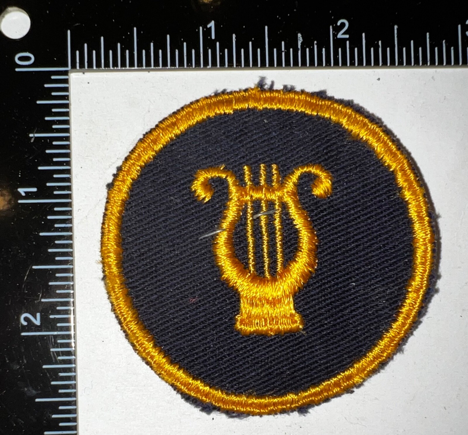 Pre WWII US Army Cavalry Band Lyre Musician Twill Disc With Price Tag Patch