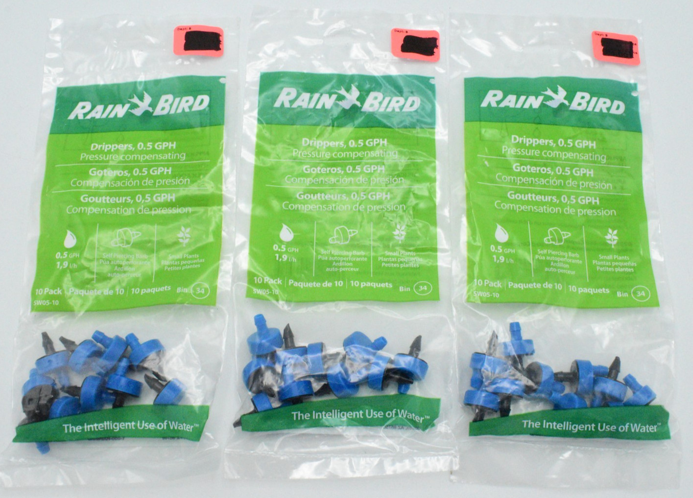 30 Pieces Rain Bird 0.5 GPH Pressure Compensating Drippers SW05-10