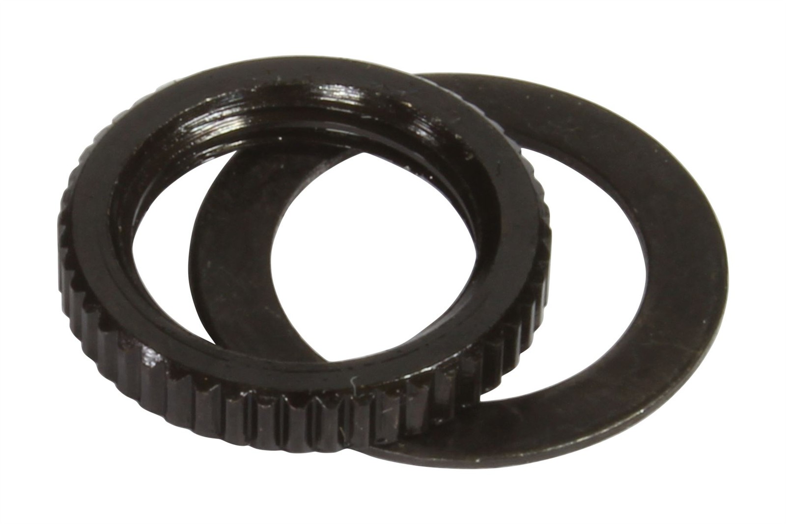 Toggle Switch Nut and Washer Metric Fine Knurl M12 x 1.25 - Black