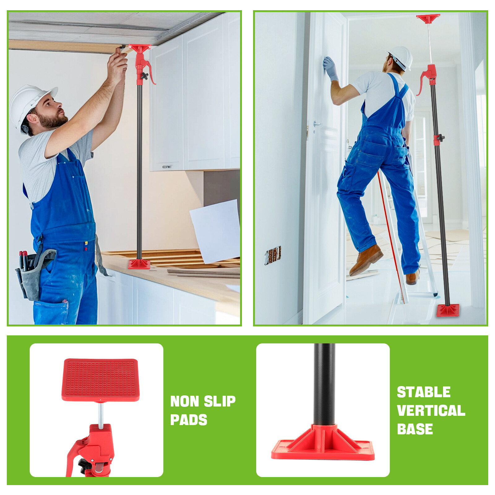 Cabinet Jack Support Pole, 45"-114" Third Hand Tool, Adjustable Support Pole 2PC