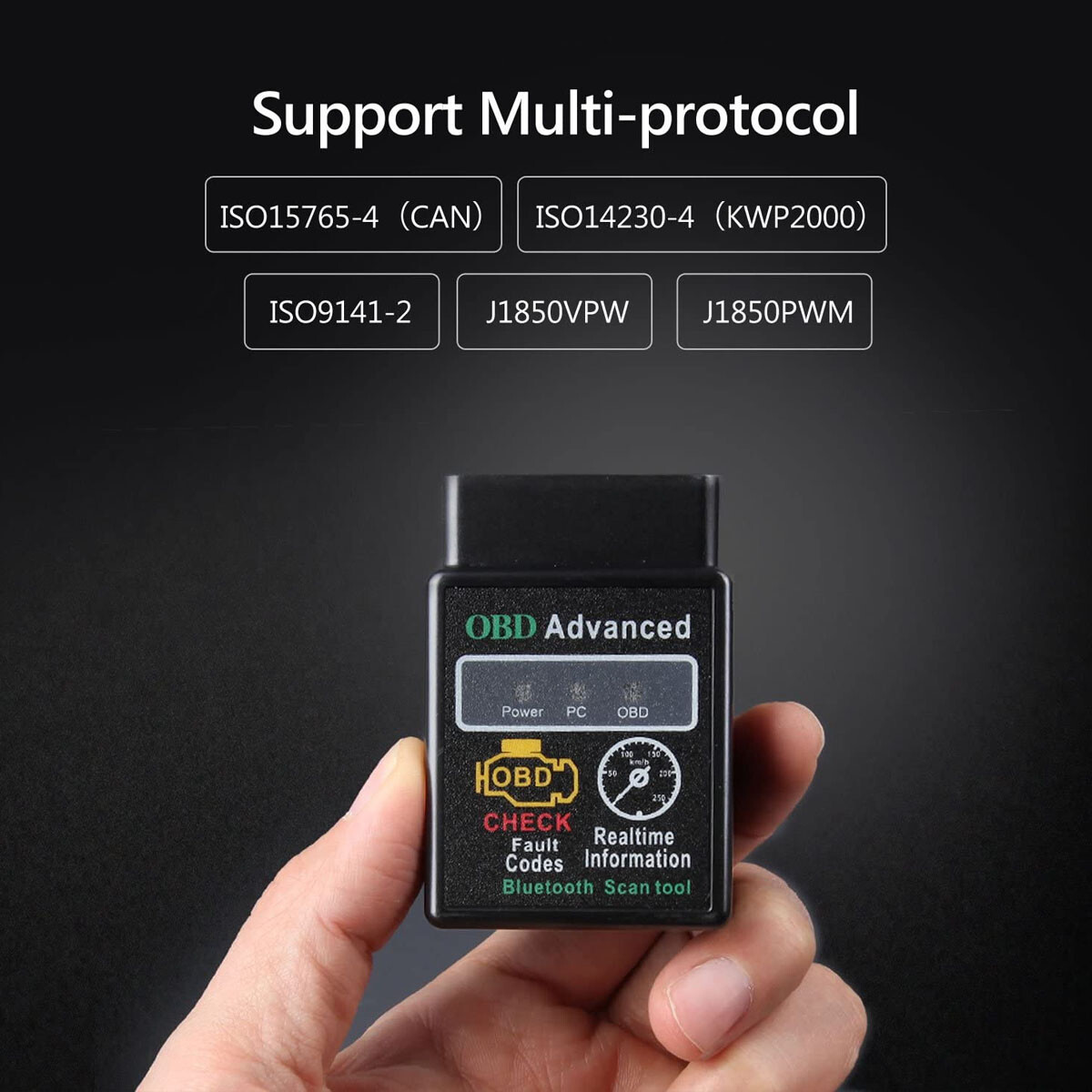 ELM327 Bluetooth OBD2 Scanner Adapter, Wireless Diagnostic Code Reader OBD II