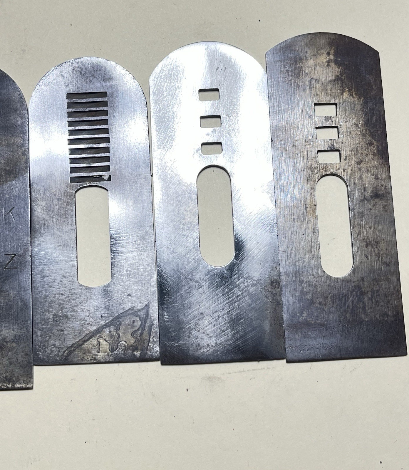 6 Various Block Plane Blades Used