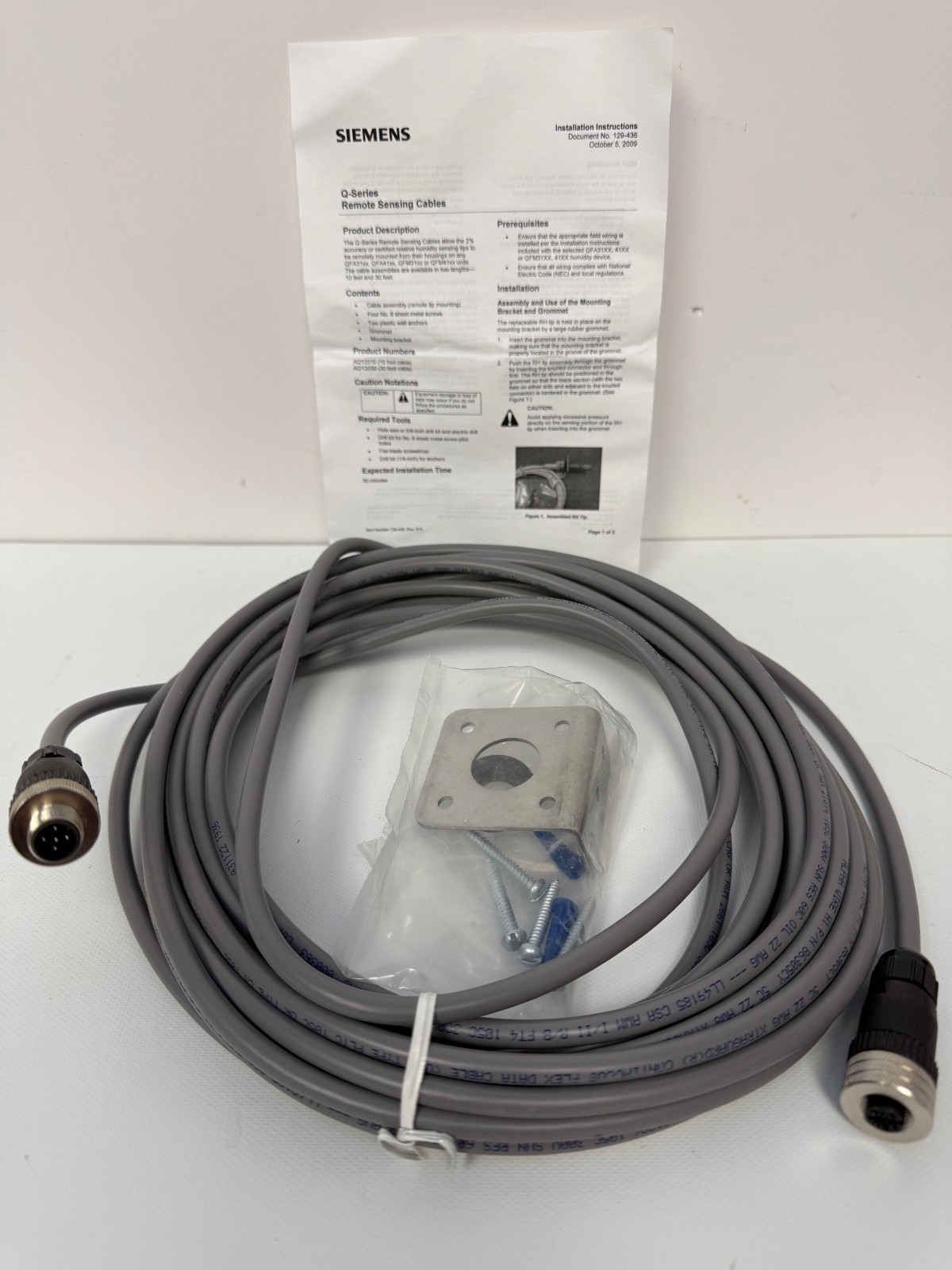 SIEMENS AQY2030 Q SERIES REMOTE SENSING CABLE 30' QFA31XX 41XX &QFM31XX 41XX NEW