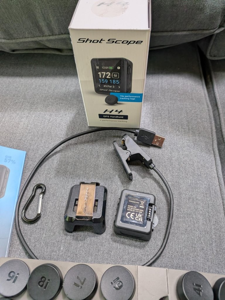 Shot Scope H4 Golf GPS Handheld 16 Tracking Tags Used Twice Complete Kit