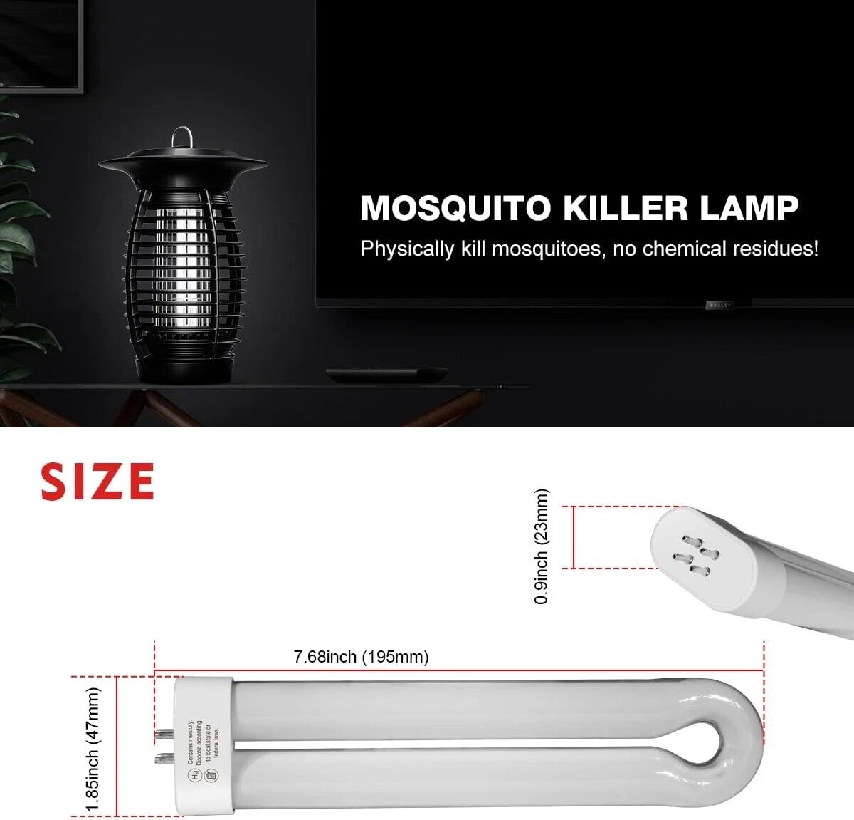 Bug Zapper Light Bulb Replacement for 15W Bug Zapper with 4-Pin Base - 2 Pack